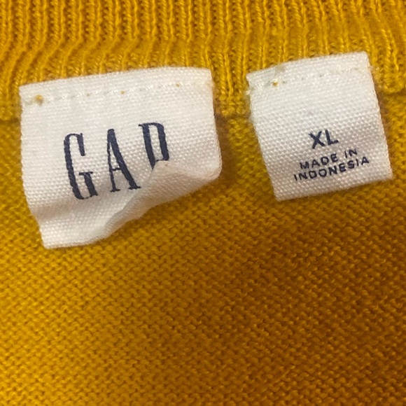 Gap mustard yellow striped casual top xl extra large - Picture 2 of 5